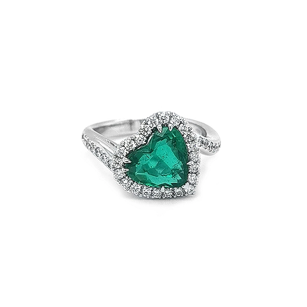 Gold Ring Crivelli with Emerald and Diamonds