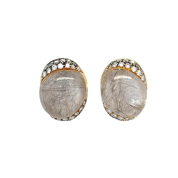 Zlaté Náušnice s Venušiný Vlasy a Diamanty