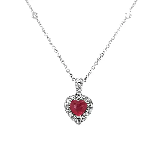 Zlatý Přívěsek s Rubínem a Diamanty