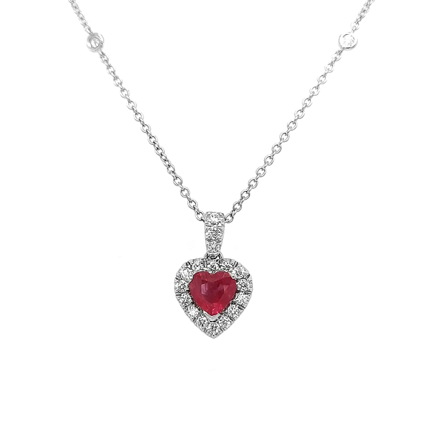 Zlatý Přívěsek s Rubínem a Diamanty