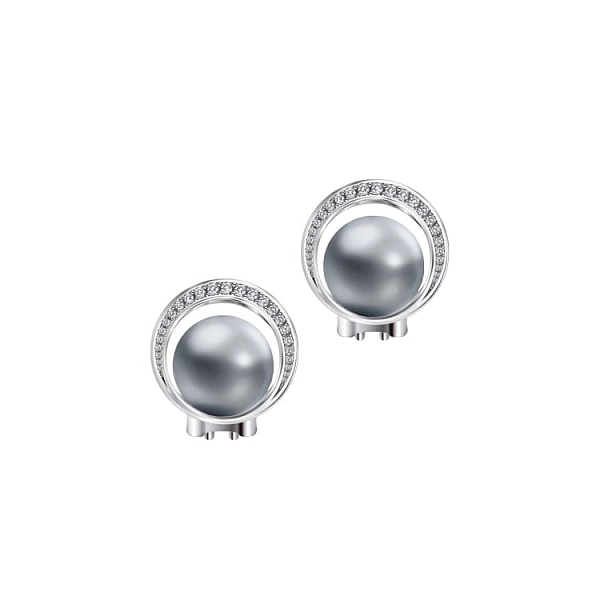 Zlaté Perlové Náušnice Tahiti s Diamanty