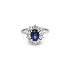 Gold Ring with Sapphire and Diamonds