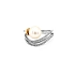 Gold Ring with Natural Pearl and Diamonds