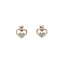 Gold Earrings in Heart Shape with Diamonds