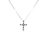 Gold Pendant Cross with Black and White Diamonds