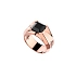 Golden Men's Ring Zancan with Black Diamond