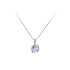 Ladies Necklace with Purple Stone in White Gold