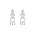 Gold dangle earrings with Zircons