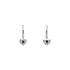 Earrings Heart with Emerald in White Gold