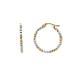 Gold Hoop Earrings in Two-Tone Gold with Beaded Design