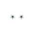 Gold Earrings Flowers with Zircons