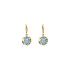 Gold dangle earrings with aquamarine