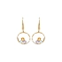 Gold dangle earrings with Zircons