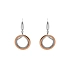 Gold dangle earrings with Zircons