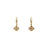 Gold Earrings Quatrefoil with Zircons
