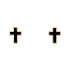 Gold Pecek Earrings Cross with Enamel