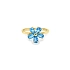 Gold Ring with Blue Stones Flower