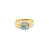 Exclusive Gold Ring with Heart-Shaped Blue Topaz and Zirconia