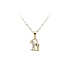 Gold Pendant Sign of the Capricorn with Zircons