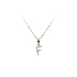 Gold Pendant Letter F with Zirconia