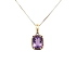 Gold Pendant with Purple Stone