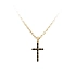 Double-sided Gold Cross with Black and White Zircons