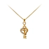 Gold Pendant Heart and Key with Zircons