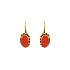 Gold Earrings with Coral