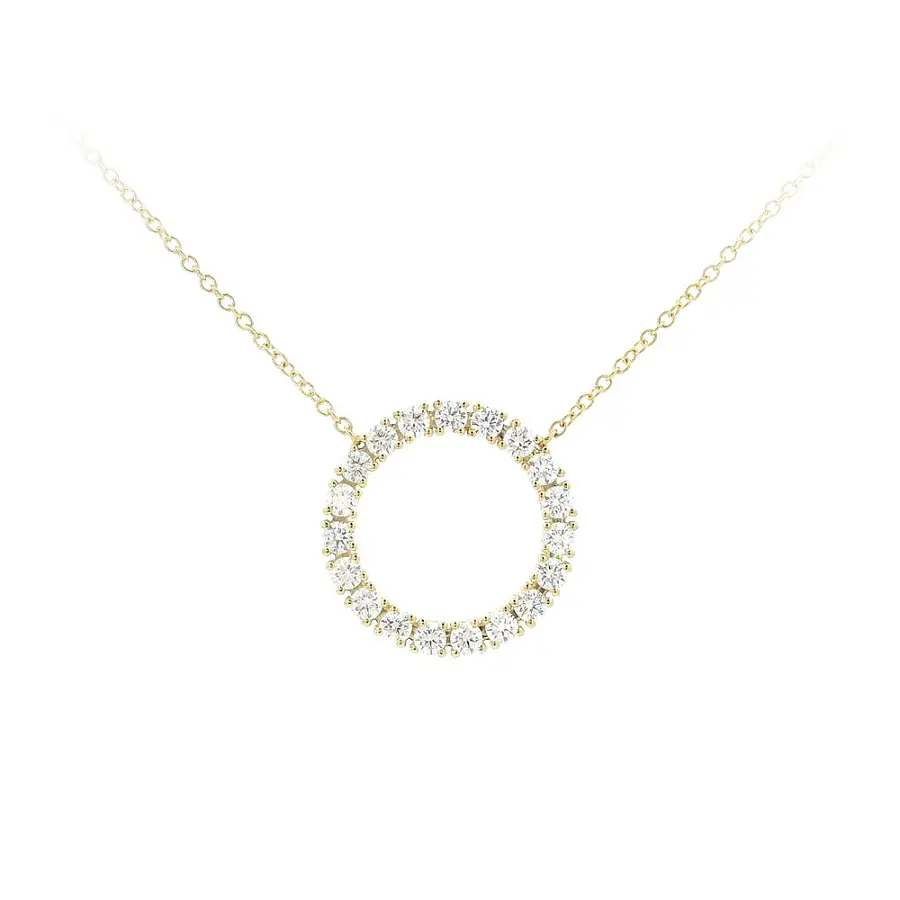 Luxusní Náhrdelník se Zlatým Kruhem a Diamanty