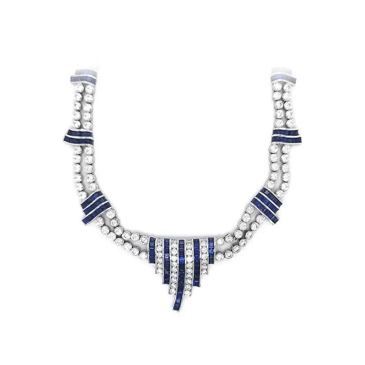 Náhrdelník z bílého zlata se Swarovski krystaly