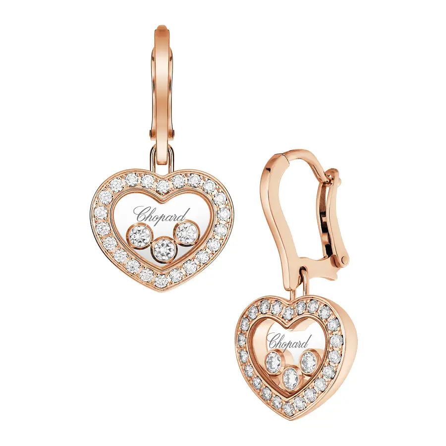 Gold Earrings Chopard Happy Diamonds 83A611-5401