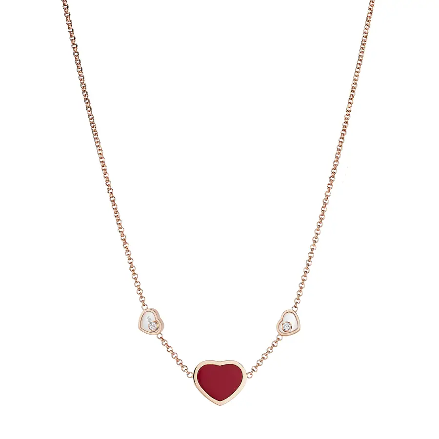Zlatý Náhrdelník Chopard Happy Hearts 81A082-5801