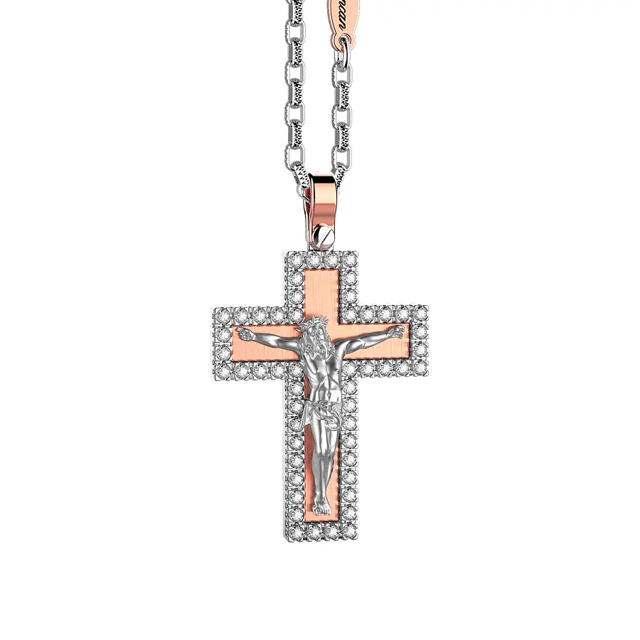 Gold Pendant Cross Zancan Couture EC901RB