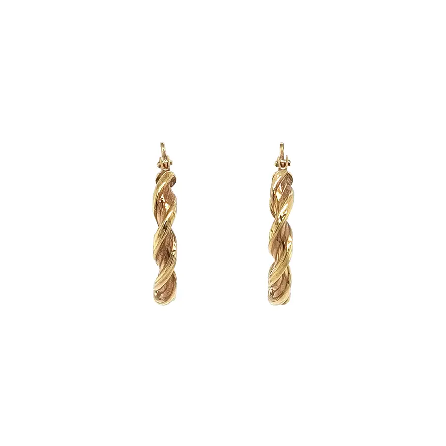 Gold Twisted Hoop Earrings