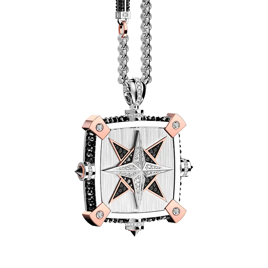 Zlatý náhrdelník Zancan Black Magic Magnum EC537BR-60