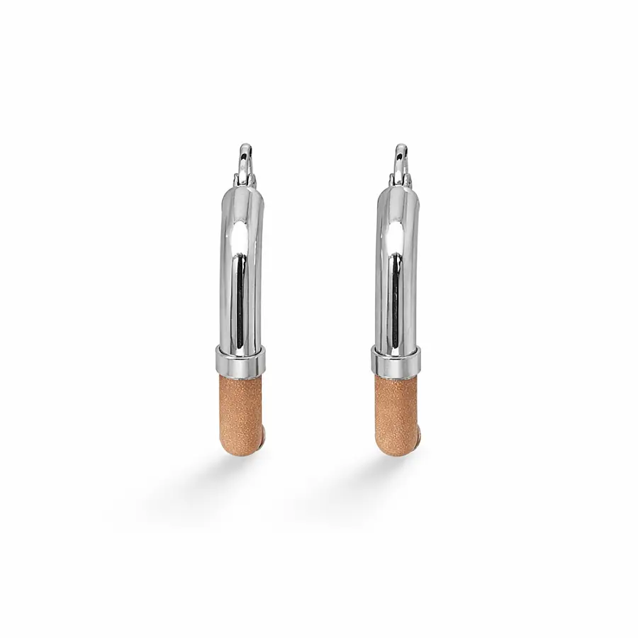 Kruhové náušnice z trojbarevného zlata