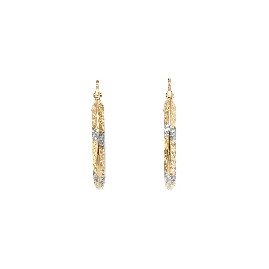 Luxusní zlaté kruhové náušnice v bicolor provedení