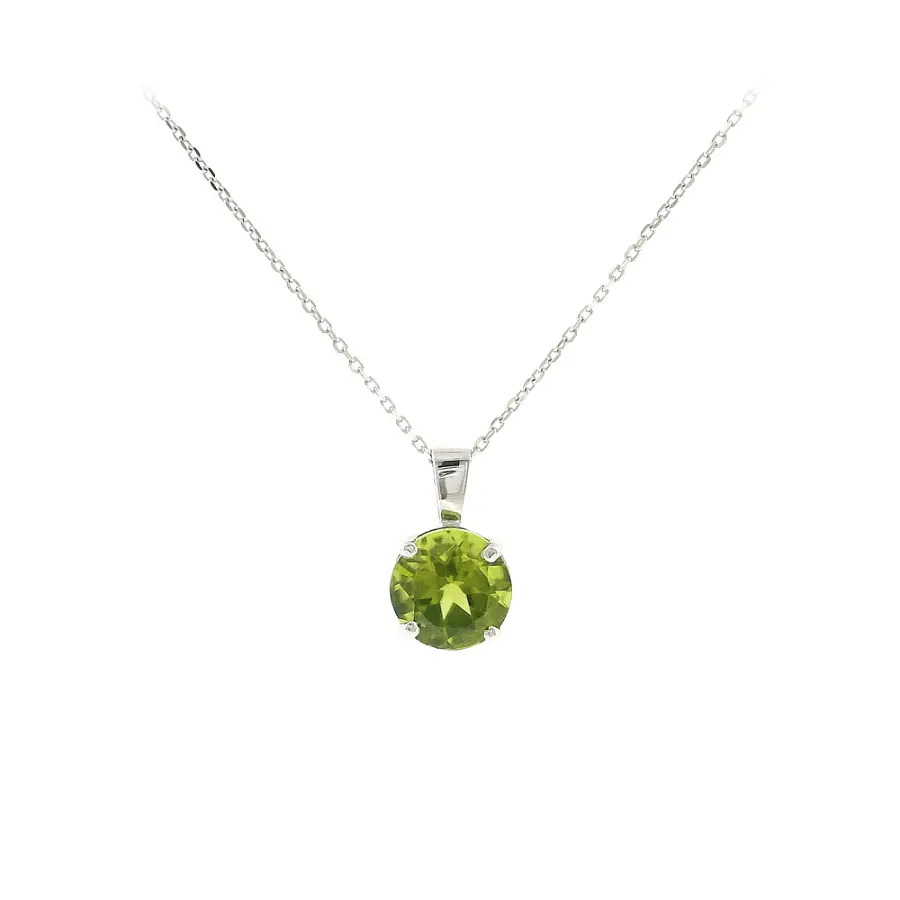 Elegantní přívěsek z 18kt bílého zlata s peridotem 1,90 ct