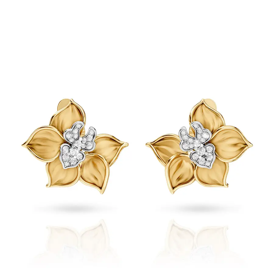 Náušnice Carrera y Carrera Orquideas Maxi