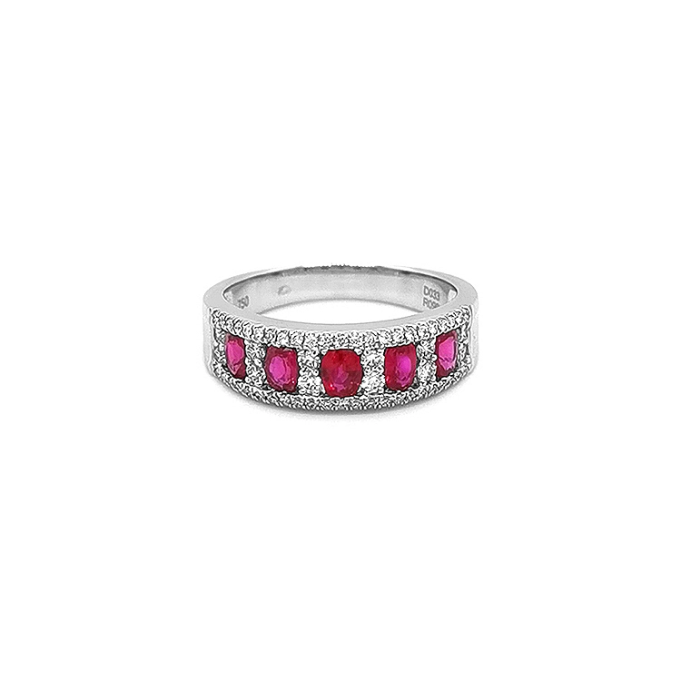 Gold Ring with Rubies and Diamonds