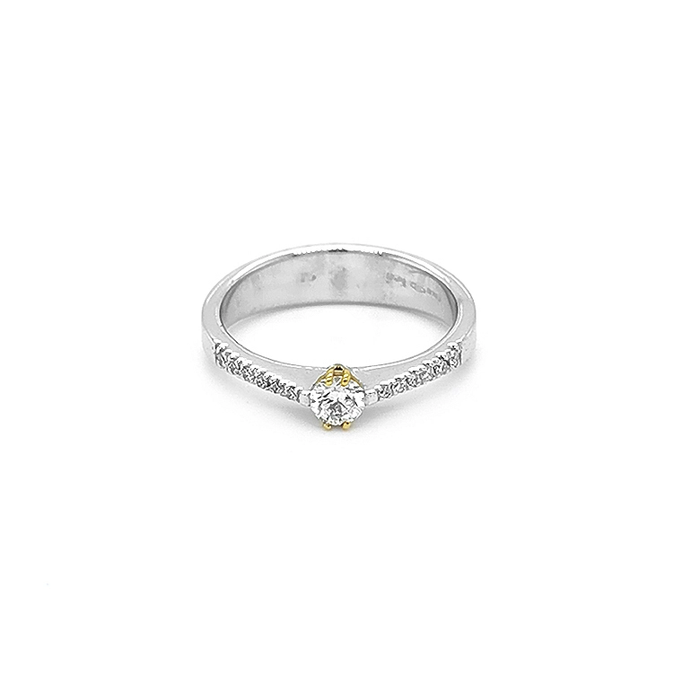Zlatý Zásnubní Prsten s Diamanty
