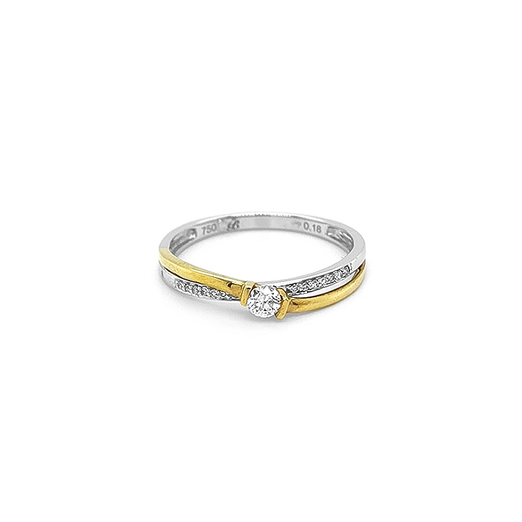 Gold Engagement Ring with Diamonds