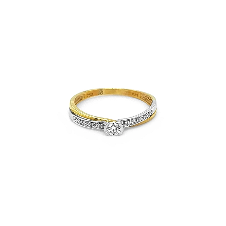 Zlatý Zásnubní Prsten s Diamanty