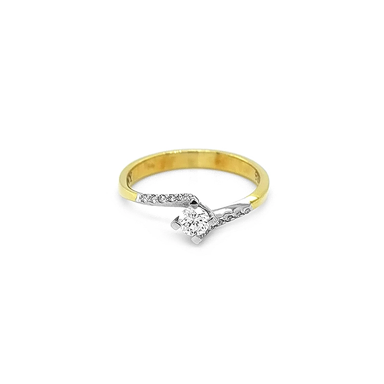 Zlatý Zásnubní Prsten s Diamanty
