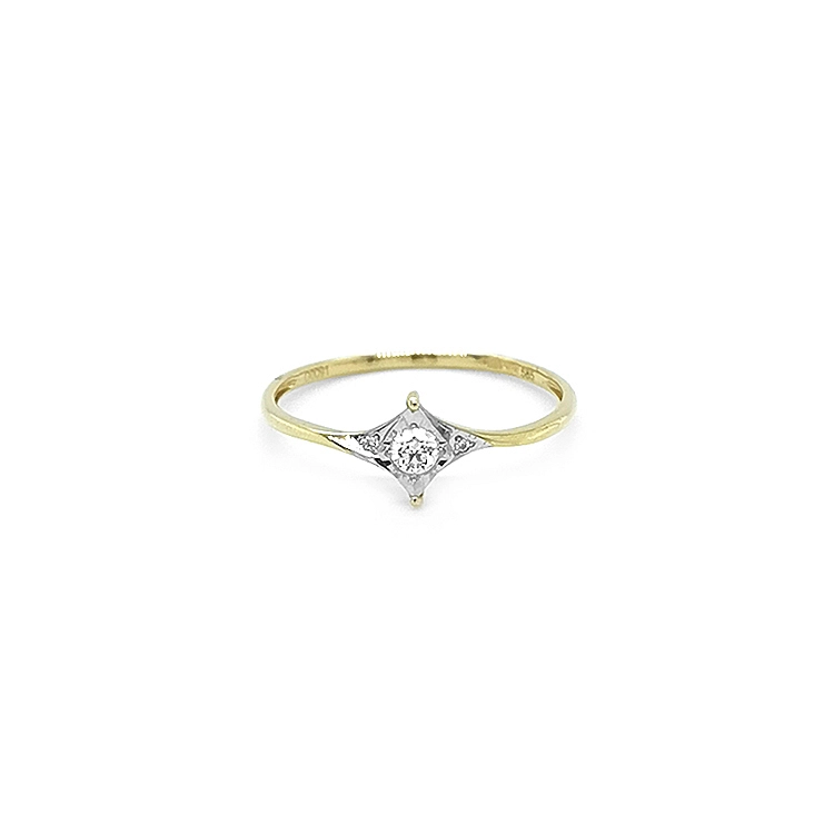 Gold Engagement Ring with Diamonds