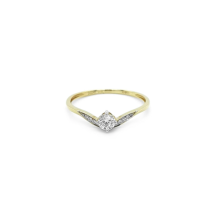 Zlatý Zásnubní Prsten s Diamanty