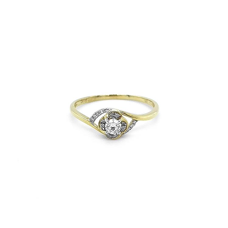 Gold Engagement Ring with Diamonds