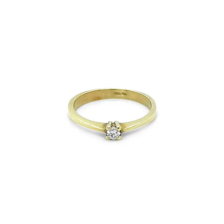 Gold Engagement Ring with Diamond