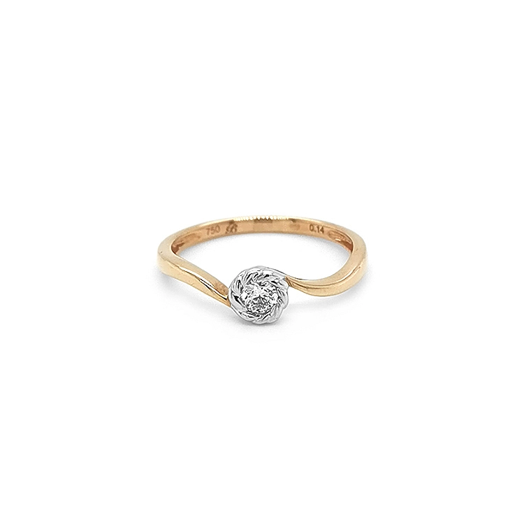 Gold Engagement Ring with Diamond