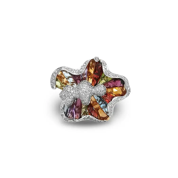 Zlatý Prsten Barevné Polodrahokamy